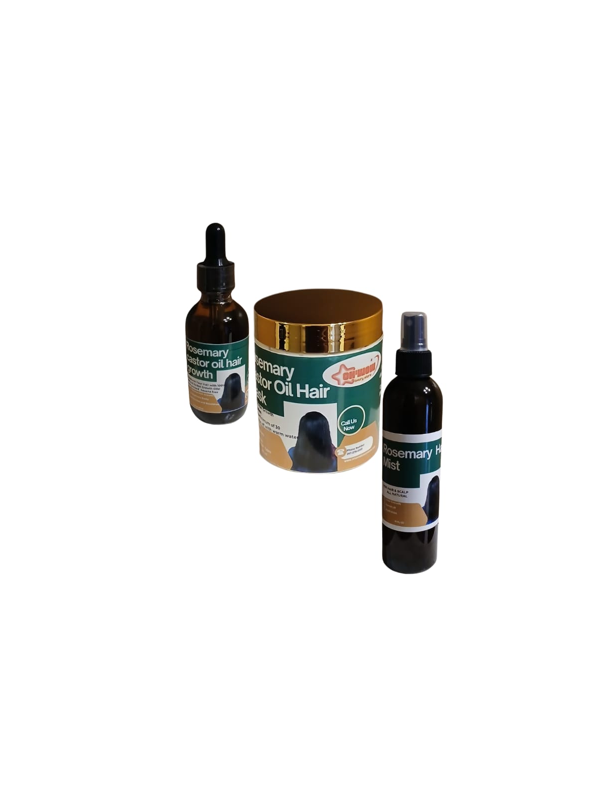 Rosemary Castor oil 4 OZ,  Rosemary Hair Mist,  Rosemary Castor oil Hair Mask i